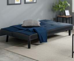 Aurora - Fabric Sofa Bed - Blue - Velvet - Happy Beds - thumbnail 2