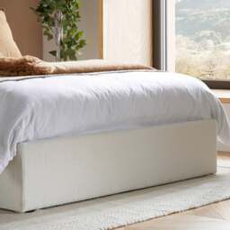 Maisey - Double - Ottoman Storage Bed - White - Boucle Fabric - 4ft6 - thumbnail 8