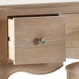 Camille - 2-Drawer Dressing Table with Stool - Oak - Wooden - Happy Beds - thumbnail 7