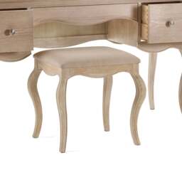 Camille - 2-Drawer Dressing Table with Stool - Oak - Wooden - Happy Beds - thumbnail 6