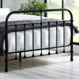 Logan - King Size - High Footend Bed - Black - Metal - 5ft - thumbnail 4
