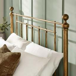 Aurelia - King-Size - Antique Style Bed - Antique Brass - Metal - 5ft - thumbnail 2