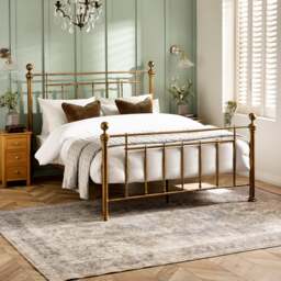 Aurelia - King-Size - Antique Style Bed - Antique Brass - Metal - 5ft - thumbnail 1