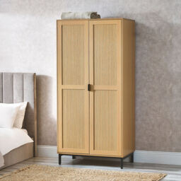 Sia Oak 2 Door Wooden Wardrobe - thumbnail 1