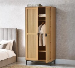 Sia Oak 2 Door Wooden Wardrobe - thumbnail 2