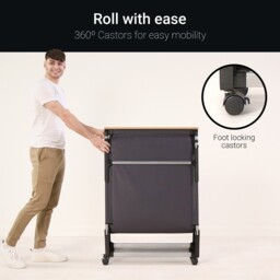 Jay-Be – Single - Rollaway Folding Bed with E-Fibre Mattress – White/Black – Metal/Fabric – 3ft - thumbnail 8