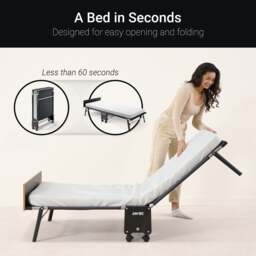 Jay-Be – Single - Rollaway Folding Bed with E-Fibre Mattress – White/Black – Metal/Fabric – 3ft - thumbnail 7
