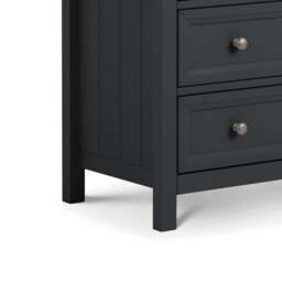 Maine - 3 Drawer Chest - Dark Grey - Wooden - Happy Beds - thumbnail 3
