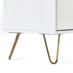 Murano - 2 Door Combination Wardrobe - White - Wooden - Happy Beds - thumbnail 6