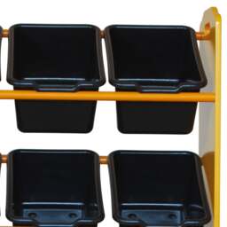 JCB - Children's Digger 9 Bin Storage Unit - Yellow/Black - Wooden - Happy Beds - thumbnail 6