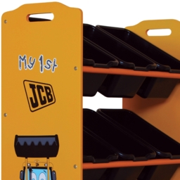 JCB - Children's Digger 9 Bin Storage Unit - Yellow/Black - Wooden - Happy Beds - thumbnail 5