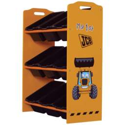 JCB - Children's Digger 9 Bin Storage Unit - Yellow/Black - Wooden - Happy Beds - thumbnail 2