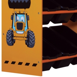 JCB - Children's Digger 9 Bin Storage Unit - Yellow/Black - Wooden - Happy Beds - thumbnail 7