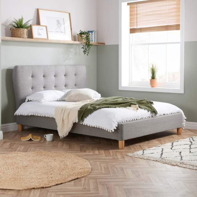 Stockholm - King Size - Grey - Fabric - Low Foot-End -5ft - Happy Beds - image 1
