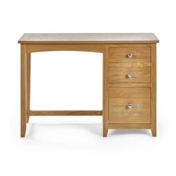 Mallory – 3-Drawer Single Pedestal Dressing Table and Stool – Oak/Grey – Wooden/Fabric - Happy Beds - thumbnail 6