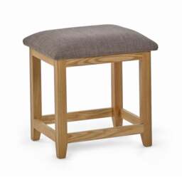 Mallory – 3-Drawer Single Pedestal Dressing Table and Stool – Oak/Grey – Wooden/Fabric - Happy Beds - thumbnail 7