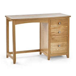 Mallory – 3-Drawer Single Pedestal Dressing Table and Stool – Oak/Grey – Wooden/Fabric - Happy Beds - thumbnail 4