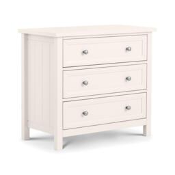 Maine - 3 Drawer Chest - Surf White - Wooden - Happy Beds