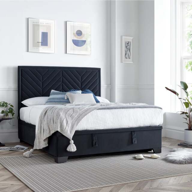 Watson - Super King Size - Ottoman Storage Bed - Dark Grey - Fabric - 6ft - Happy Beds