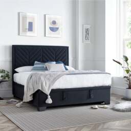 Watson - Super King Size - Ottoman Storage Bed - Dark Grey - Fabric - 6ft - Happy Beds - thumbnail 1