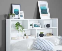 Alfie - Single - Bookcase Storage Bed - Underbed Storage - White - Wooden - 3ft - Happy Beds - thumbnail 5