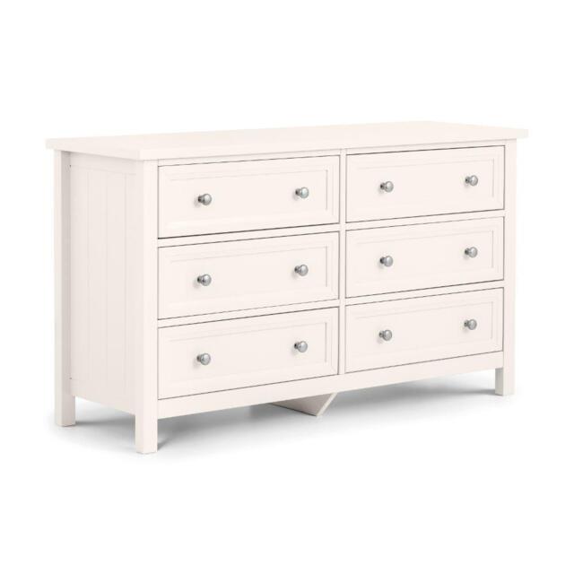 Maine - 6 Drawer Chest - White - Wooden - Happy Beds - image 1