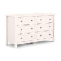 Maine - 6 Drawer Chest - White - Wooden - Happy Beds - thumbnail 1