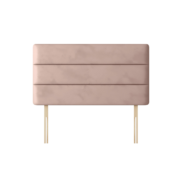 Cornell - Single - Lined Headboard - Pink - Velvet - 3ft - Happy Beds - image 1
