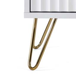 Murano - 2 Drawer Bedside Table - White - Wooden - Happy Beds - thumbnail 6