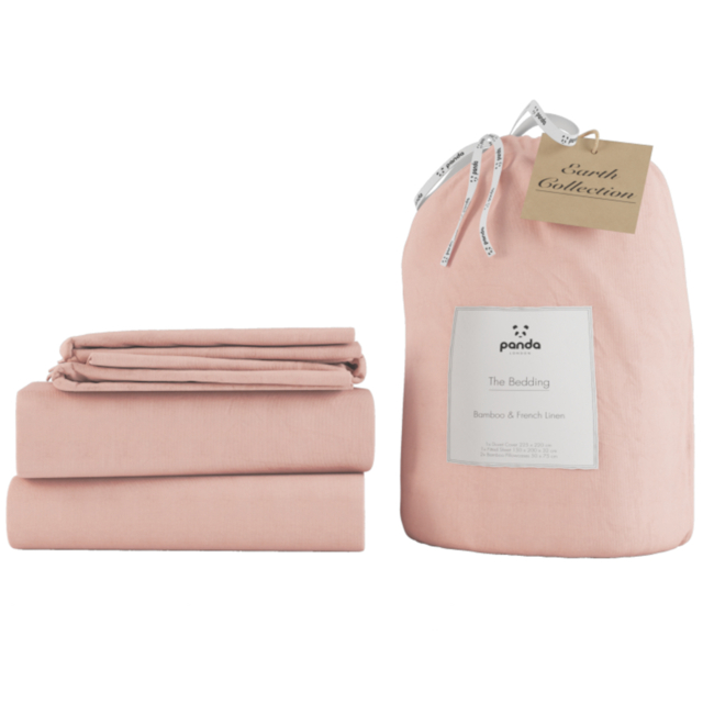 Panda Linen Bedding Set - Himalayan Pink - 5ft King Size - image 1
