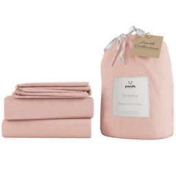 Panda Linen Bedding Set - Himalayan Pink - 5ft King Size - thumbnail 1