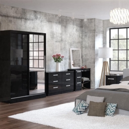Lynx - 5 Drawer Chest - Black - Wooden - Happy Beds - thumbnail 5