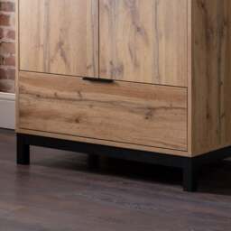 Bali - 1 Drawer Combination Wardrobe - Oak - Wooden - Happy Beds - thumbnail 5