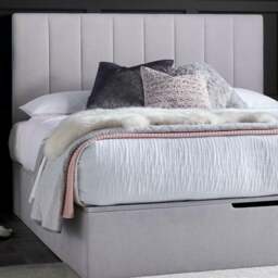 Lincoln Connect - King Size - Ottoman Storage Bed - Light Grey - Fabric - 5ft - Happy Beds - thumbnail 5