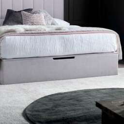 Lincoln Connect - King Size - Ottoman Storage Bed - Light Grey - Fabric - 5ft - Happy Beds - thumbnail 6