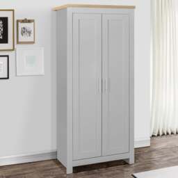 Highgate - 2 Door Wardrobe - Grey/Oak - Wooden - Happy Beds - thumbnail 5