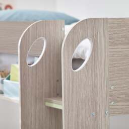 Mars - Single - Kids Bunk Bed - Storage and Underbed Trundle - Grey Oak - Wooden - 3ft - Happy Beds - thumbnail 4