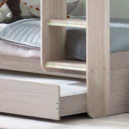 Mars - Single - Kids Bunk Bed - Storage and Underbed Trundle - Grey Oak - Wooden - 3ft - Happy Beds - thumbnail 6