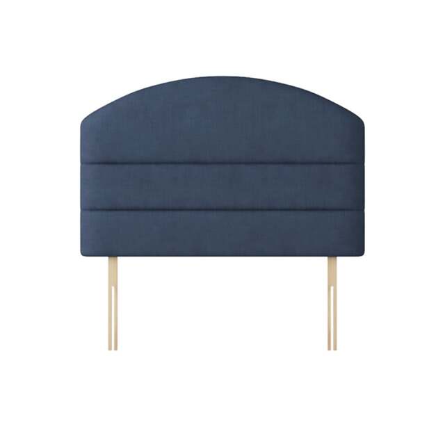 Dudley - Small Double - Lined Headboard - Dark Blue - Fabric - 4ft - Happy Beds - image 1