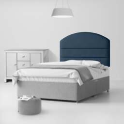 Dudley - Small Double - Lined Headboard - Dark Blue - Fabric - 4ft - Happy Beds - thumbnail 2