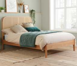 Margot - King Size - Rattan Bed - Oak - Wooden - Low Foot-End - 5ft - Happy Beds - thumbnail 2