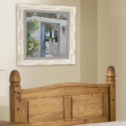Corona - King Size Chunky Pine Wooden Bed Frame - Low Foot End Waxed - Black Stud Detail - 5ft - Happy Beds - thumbnail 2