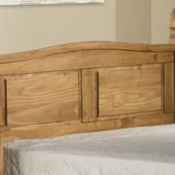 Corona - King Size Chunky Pine Wooden Bed Frame - Low Foot End Waxed - Black Stud Detail - 5ft - Happy Beds - thumbnail 3