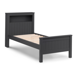 Maine - Single - Bookcase Storage Bed - Anthracite Dark Grey - Wooden - 3ft - Happy Beds - thumbnail 6