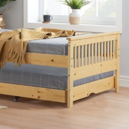 Buxton - Single - High Foot-End Bed with Underbed Trundle - Natural Pine - Wood - 3ft - thumbnail 4