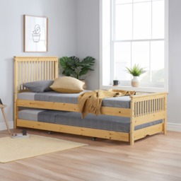 Buxton - Single - High Foot-End Bed with Underbed Trundle - Natural Pine - Wood - 3ft - thumbnail 2