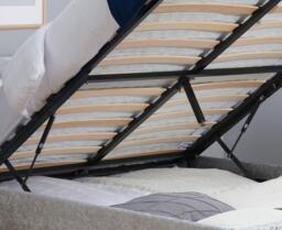 Berlin - King Size - Ottoman Storage Bed - Light Grey - Crushed Velvet - King - Happy Beds - thumbnail 6