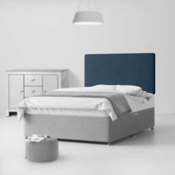 Cornell - Double - Plain Headboard - Dark Blue - Fabric - 4ft6 - Happy Beds - thumbnail 2