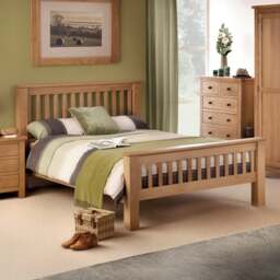 Amsterdam - Super King - High Foot End Solid Oak Wooden Bed Frame - Super King - Happy Beds