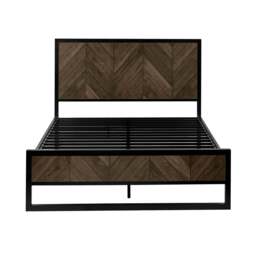 Harrison - King-Size - Herringbone Bed - Black/Dark Wood - Metal/Wood - 5ft - thumbnail 5